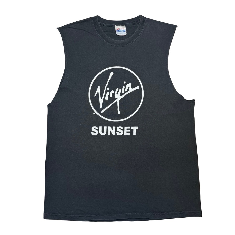 Vintage Virgin Sunset store staff employee crew music shirt